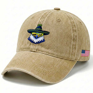 Sombrero Eagle With Neon Skyline Sunglasses Washed Cotton Baseball Cap Emerald City Pride