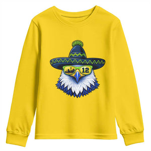 Sombrero Eagle With Neon Skyline Sunglasses Youth Sweatshirt Emerald City Pride