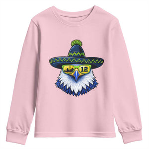 Sombrero Eagle With Neon Skyline Sunglasses Youth Sweatshirt Emerald City Pride