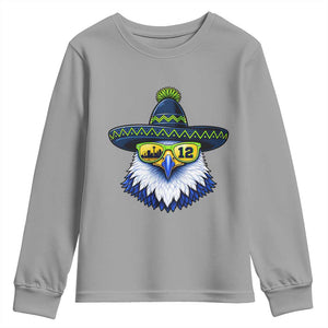 Sombrero Eagle With Neon Skyline Sunglasses Youth Sweatshirt Emerald City Pride