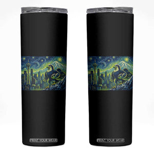 Starry Night Seattle Skyline Eagle Skinny Tumbler Vintage Football Fan Pacific Northwest Pride