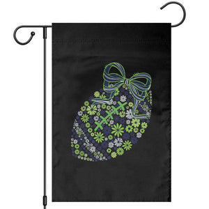 Floral Football With Bow Green And Blue Garden Flag Game Day Sports Fan