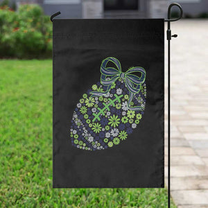 Floral Football With Bow Green And Blue Garden Flag Game Day Sports Fan