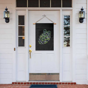 Floral Football With Bow Green And Blue Garden Flag Game Day Sports Fan