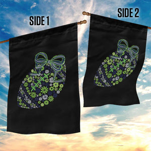 Floral Football With Bow Green And Blue Garden Flag Game Day Sports Fan
