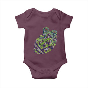 Floral Football With Bow Green And Blue Baby Onesie Game Day Sports Fan TS12 Maroon Print Your Wear