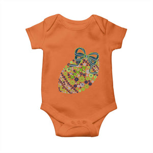 Floral Football With Bow Green And Blue Baby Onesie Game Day Sports Fan TS12 Orange Print Your Wear