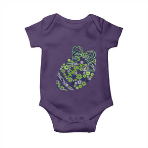 Floral Football With Bow Green And Blue Baby Onesie Game Day Sports Fan TS12 Purple Print Your Wear