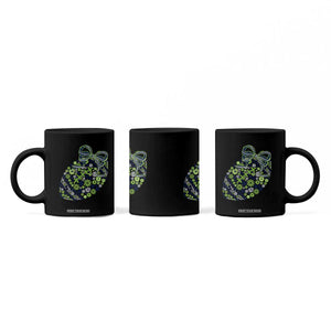 Floral Football With Bow Green And Blue Coffee Mug Game Day Sports Fan TS12 Print Your Wear