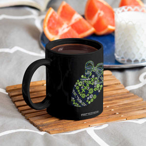 Floral Football With Bow Green And Blue Coffee Mug Game Day Sports Fan TS12 Print Your Wear