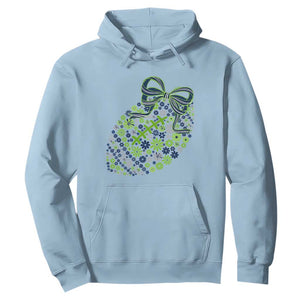 Floral Football With Bow Green And Blue Hoodie Game Day Sports Fan TS12 Light Blue Print Your Wear