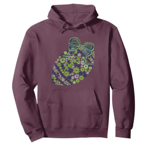 Floral Football With Bow Green And Blue Hoodie Game Day Sports Fan TS12 Maroon Print Your Wear
