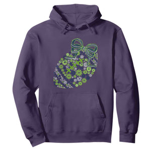 Floral Football With Bow Green And Blue Hoodie Game Day Sports Fan TS12 Purple Print Your Wear