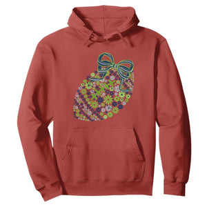 Floral Football With Bow Green And Blue Hoodie Game Day Sports Fan TS12 Red Print Your Wear
