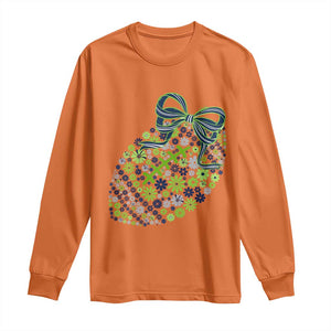 Floral Football With Bow Green And Blue Long Sleeve Shirt Game Day Sports Fan TS12 Orange Print Your Wear