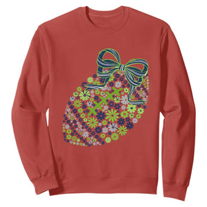 Floral Football With Bow Green And Blue Sweatshirt Game Day Sports Fan TS12 Red Print Your Wear