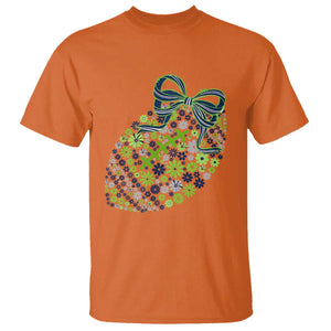 Floral Football With Bow Green And Blue T Shirt Game Day Sports Fan TS12 Orange Print Your Wear
