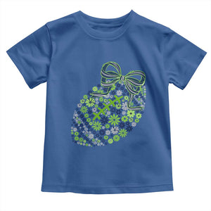 Floral Football With Bow Green And Blue Toddler T Shirt Game Day Sports Fan TS12 Royal Blue Print Your Wear