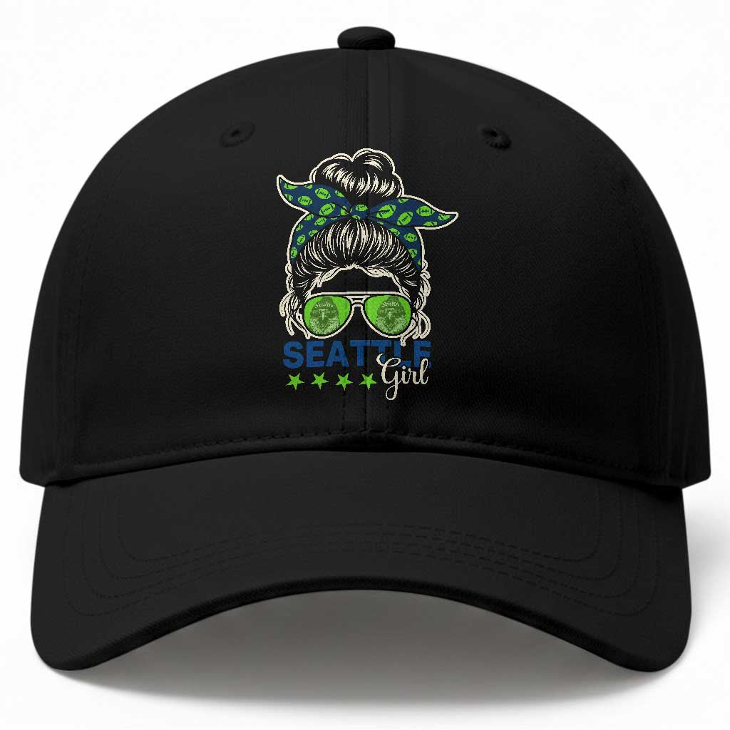 Seattle Girl Football Baseball Cap Messy Bun Game Day Sports Fan TS12 Print Your Wear