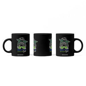 Seattle Girl Football Coffee Mug Messy Bun Game Day Sports Fan