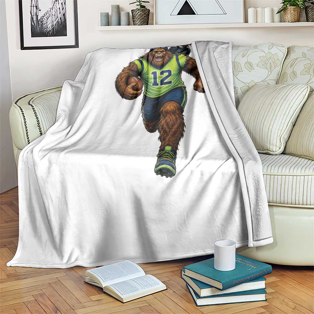 SeaSquatch Football Fan Throw Blanket Bigfoot Seattle Sports Pride Graphic