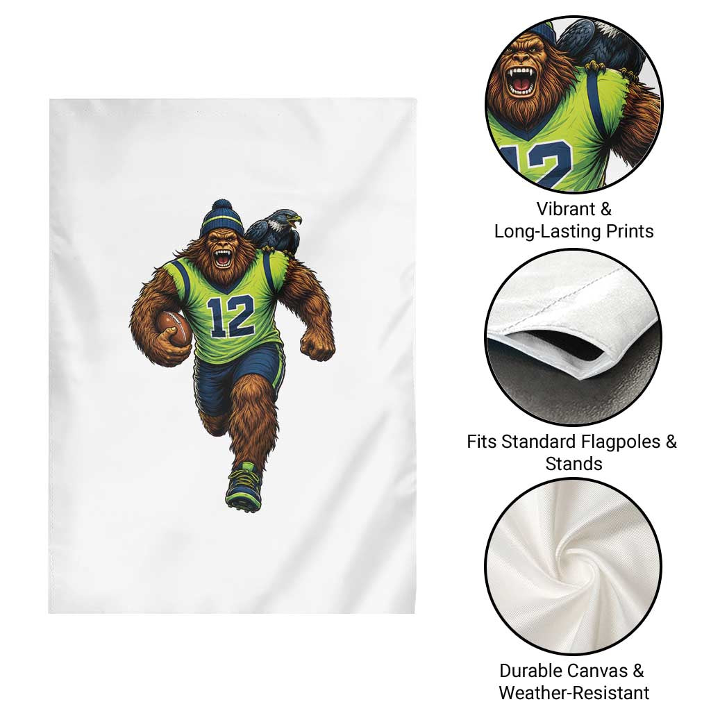 SeaSquatch Football Fan Garden Flag Bigfoot Seattle Sports Pride Graphic