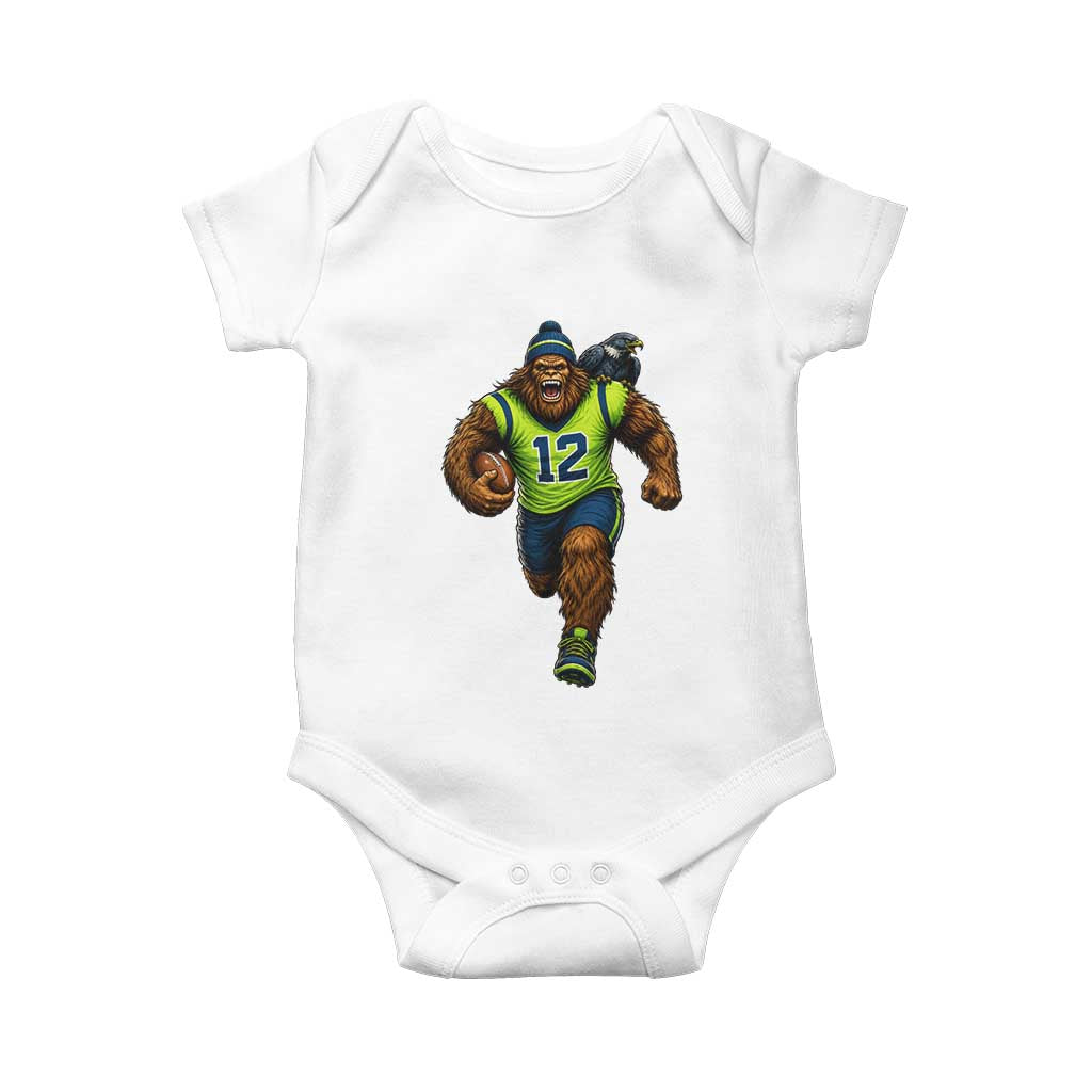 SeaSquatch Football Fan Baby Onesie Bigfoot Seattle Sports Pride Graphic TS12 White Print Your Wear