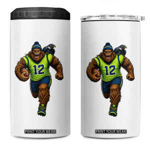 SeaSquatch Football Fan 4 in 1 Can Cooler Tumbler Bigfoot Seattle Sports Pride Graphic