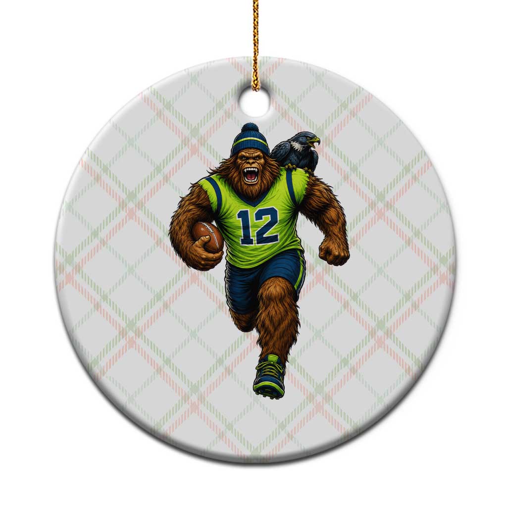 SeaSquatch Football Fan Ceramic Ornament Bigfoot Seattle Sports Pride Graphic