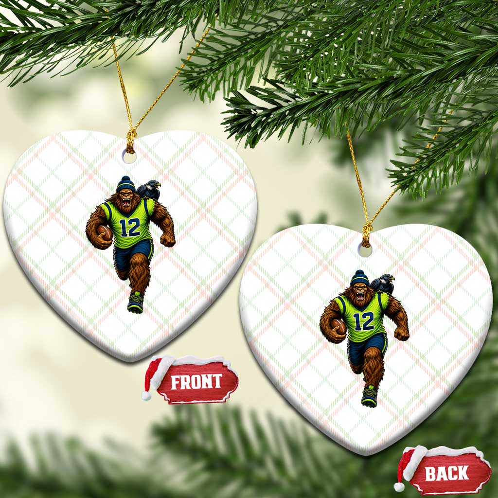 SeaSquatch Football Fan Ceramic Ornament Bigfoot Seattle Sports Pride Graphic