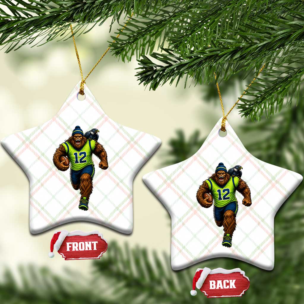 SeaSquatch Football Fan Ceramic Ornament Bigfoot Seattle Sports Pride Graphic