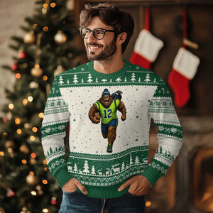 SeaSquatch Football Fan Ugly Christmas Sweater Bigfoot Seattle Sports Pride Graphic