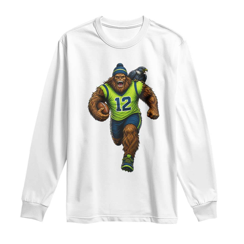 SeaSquatch Football Fan Long Sleeve Shirt Bigfoot Seattle Sports Pride Graphic TS12 White Print Your Wear