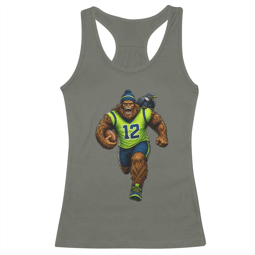 SeaSquatch Football Fan Racerback Tank Top Bigfoot Seattle Sports Pride Graphic