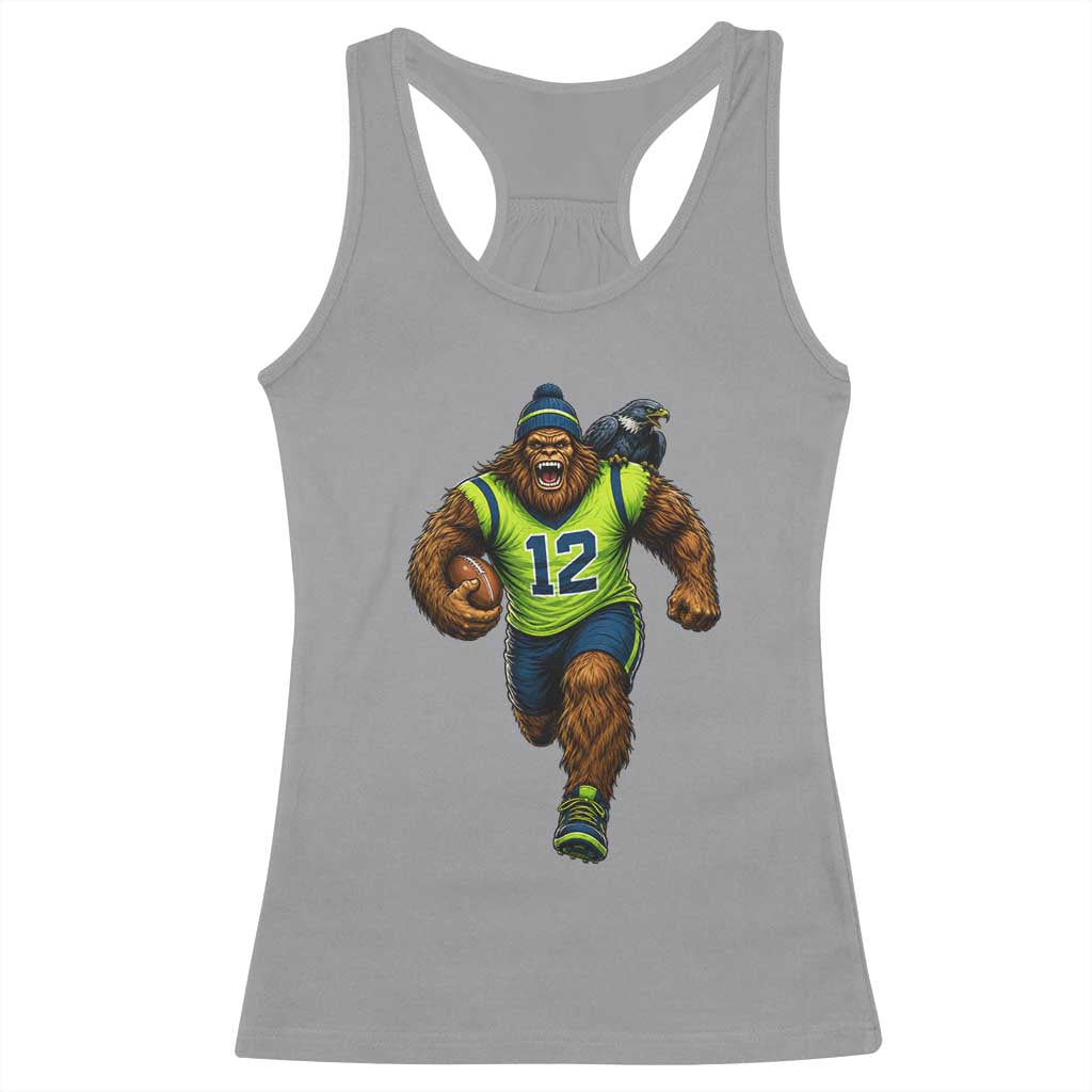 SeaSquatch Football Fan Racerback Tank Top Bigfoot Seattle Sports Pride Graphic