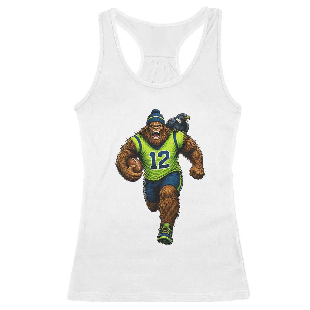SeaSquatch Football Fan Racerback Tank Top Bigfoot Seattle Sports Pride Graphic TS12 White Print Your Wear