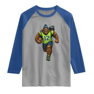 SeaSquatch Football Fan Raglan Shirt Bigfoot Seattle Sports Pride Graphic