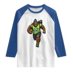 SeaSquatch Football Fan Raglan Shirt Bigfoot Seattle Sports Pride Graphic
