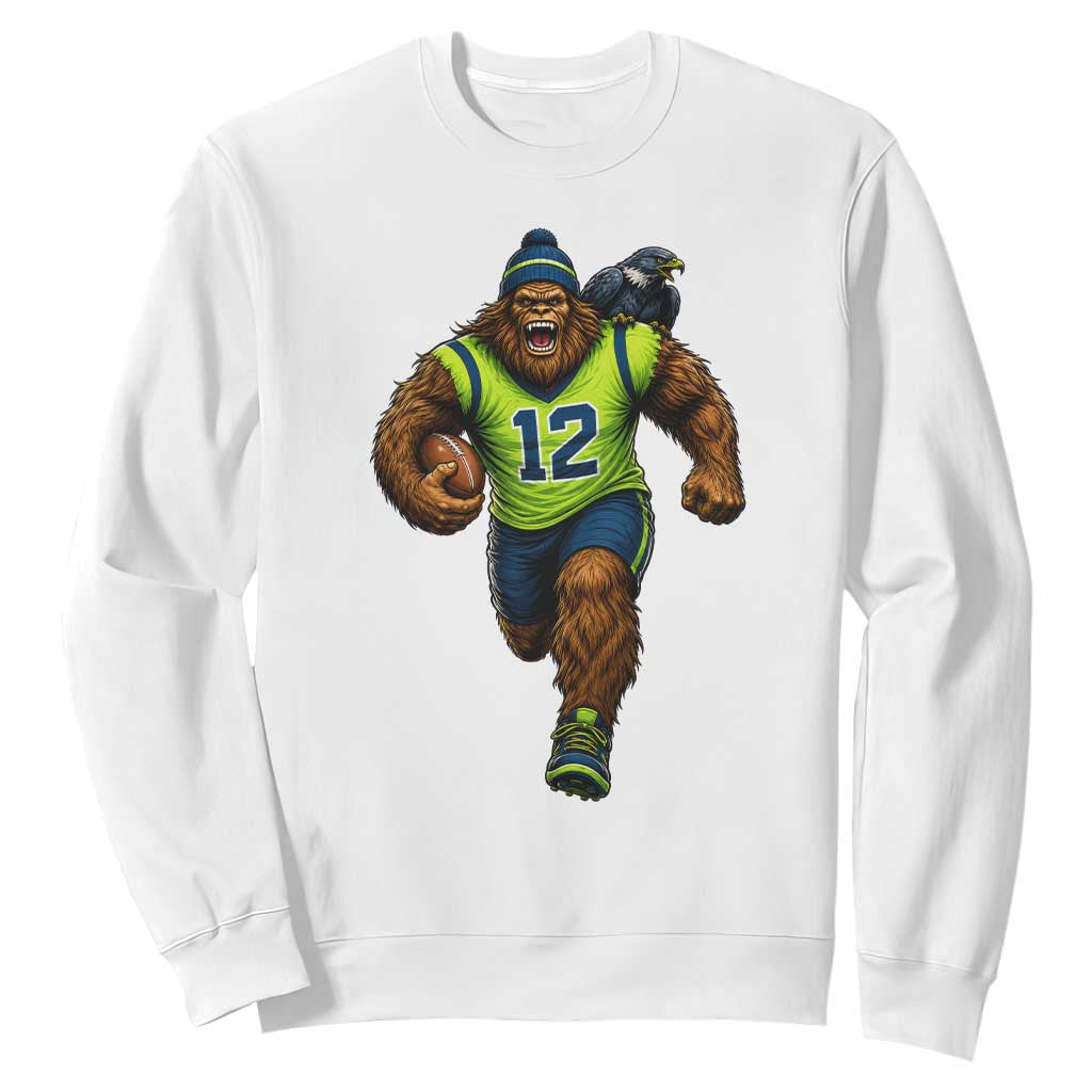 SeaSquatch Football Fan Sweatshirt Bigfoot Seattle Sports Pride Graphic TS12 White Print Your Wear
