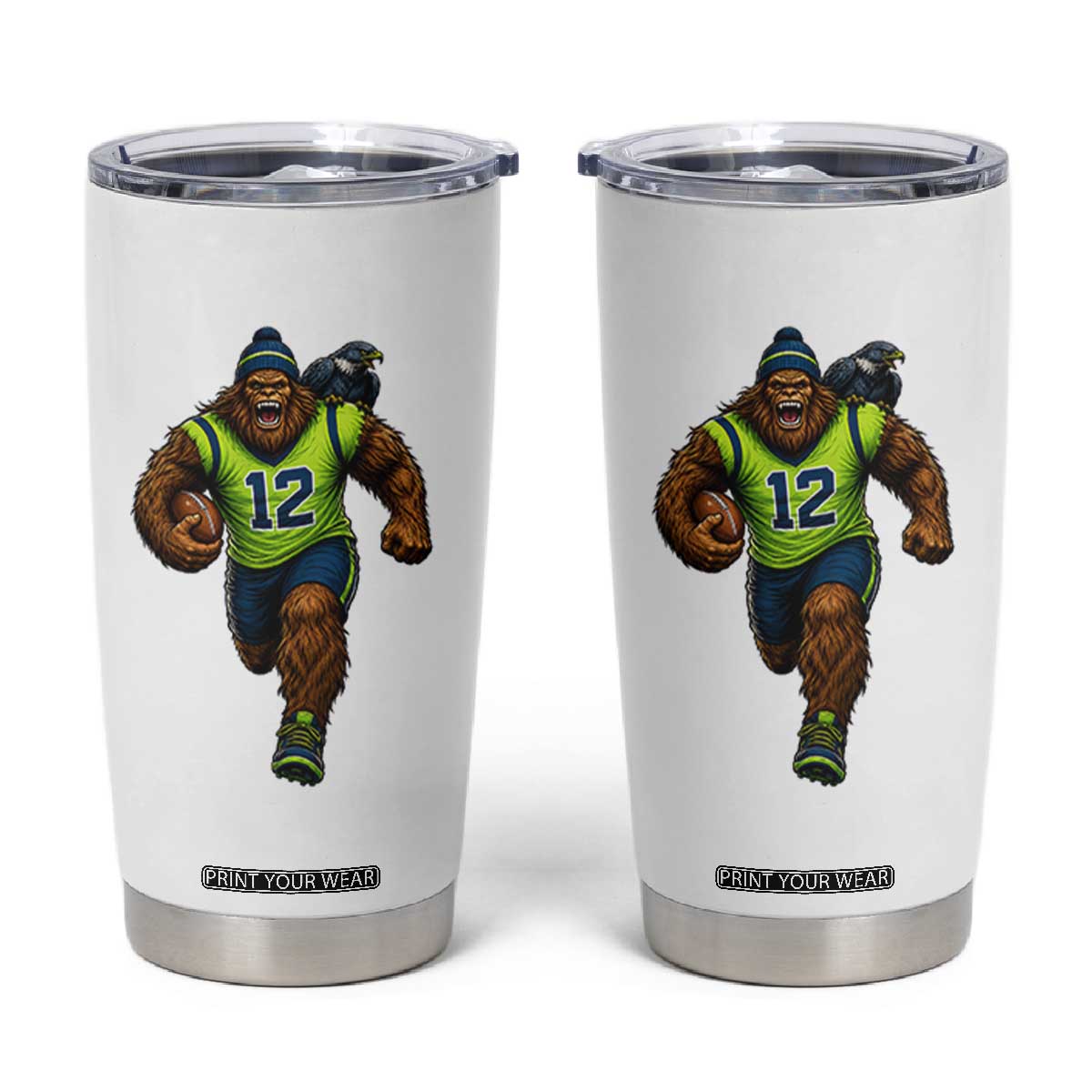 SeaSquatch Football Fan Tumbler Cup Bigfoot Seattle Sports Pride Graphic TS12 White Print Your Wear
