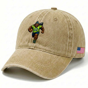 SeaSquatch Football Fan Washed Cotton Baseball Cap Bigfoot Seattle Sports Pride Graphic