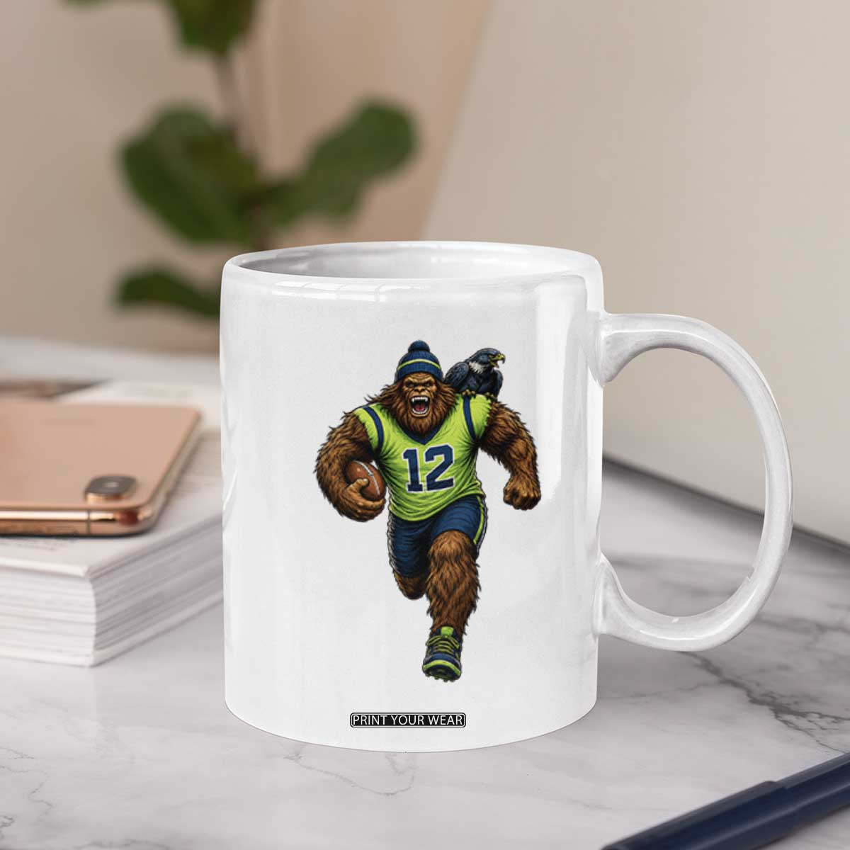 SeaSquatch Football Fan Coffee Mug Bigfoot Seattle Sports Pride Graphic