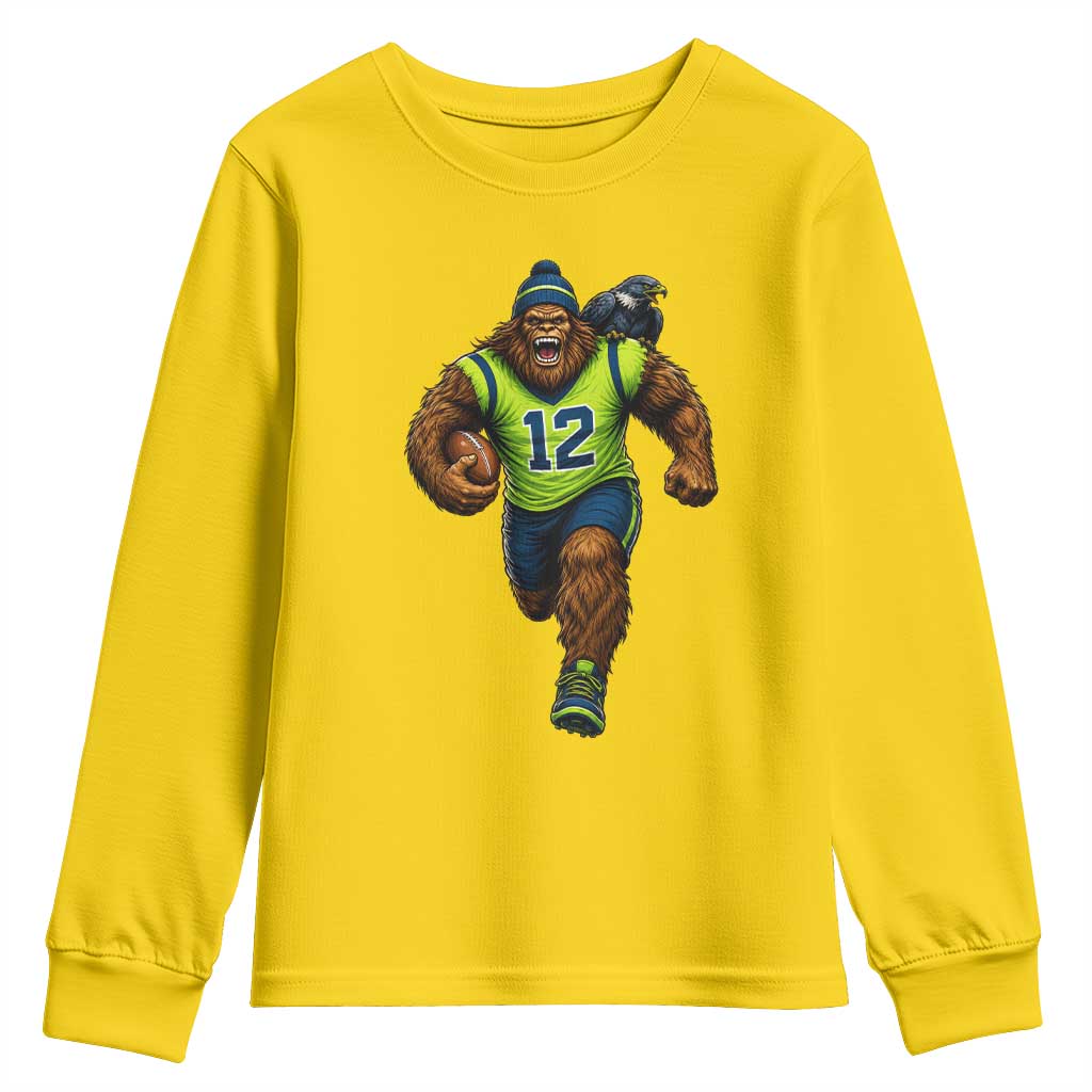 SeaSquatch Football Fan Youth Sweatshirt Bigfoot Seattle Sports Pride Graphic