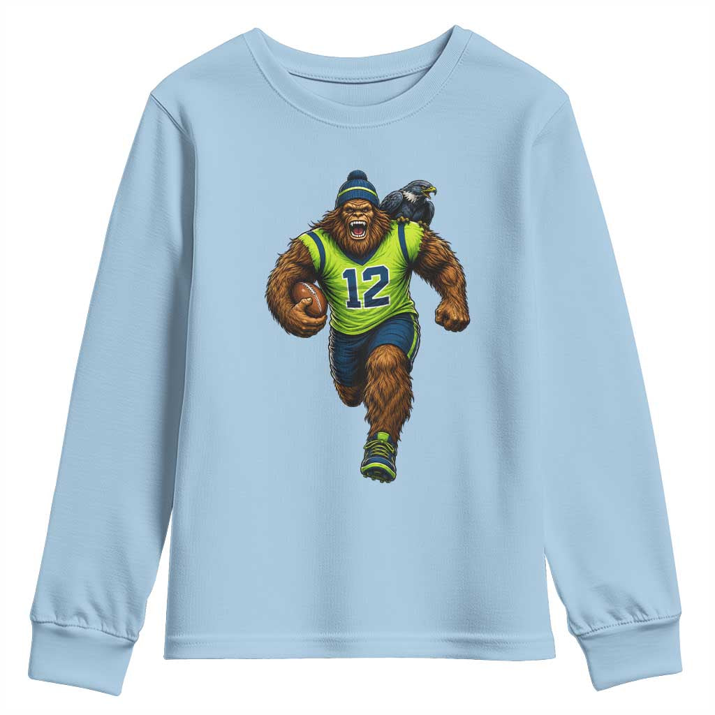 SeaSquatch Football Fan Youth Sweatshirt Bigfoot Seattle Sports Pride Graphic