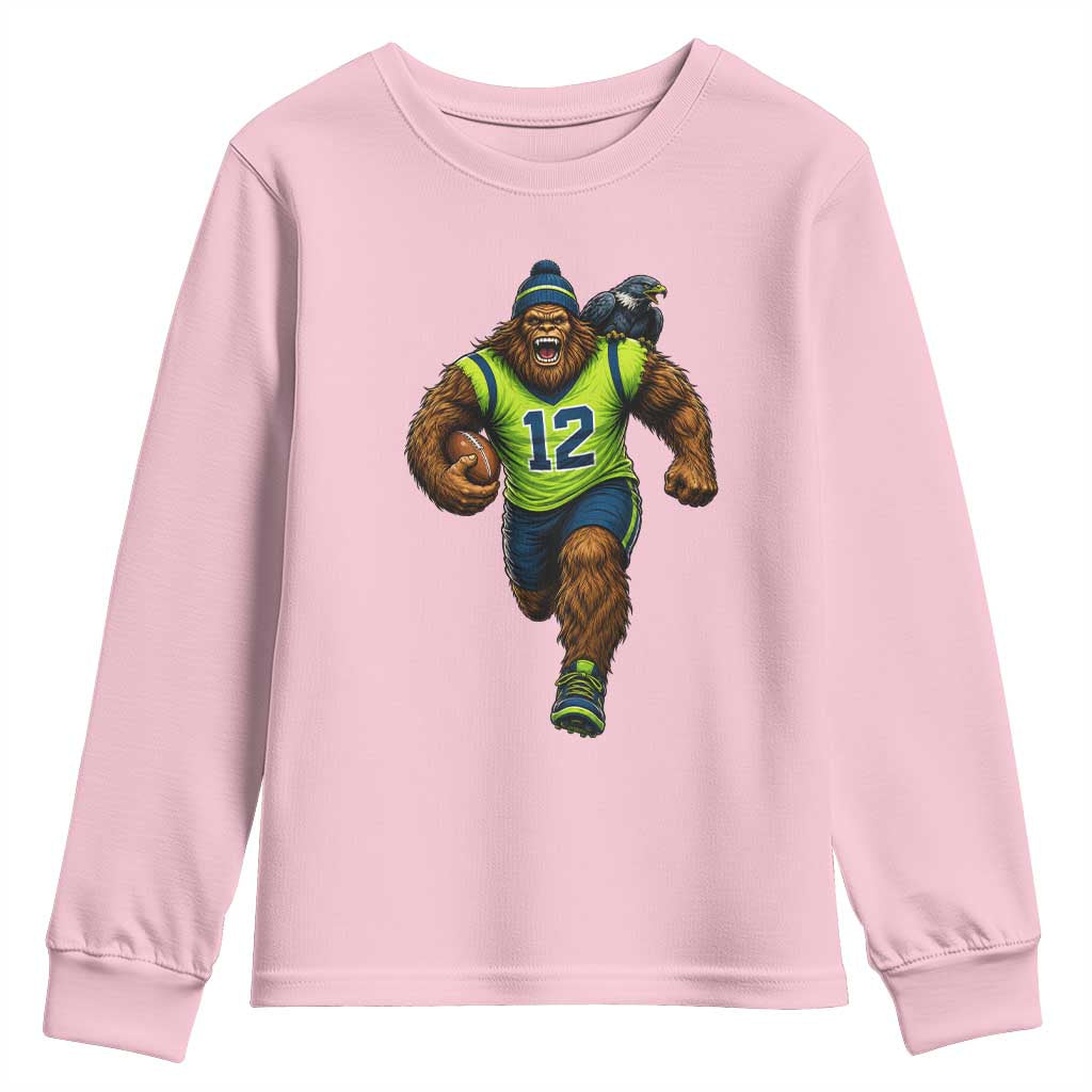 SeaSquatch Football Fan Youth Sweatshirt Bigfoot Seattle Sports Pride Graphic