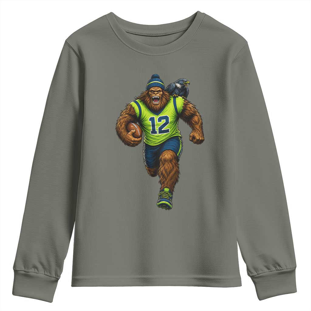 SeaSquatch Football Fan Youth Sweatshirt Bigfoot Seattle Sports Pride Graphic