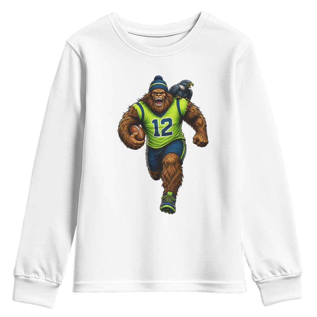 SeaSquatch Football Fan Youth Sweatshirt Bigfoot Seattle Sports Pride Graphic TS12 White Print Your Wear