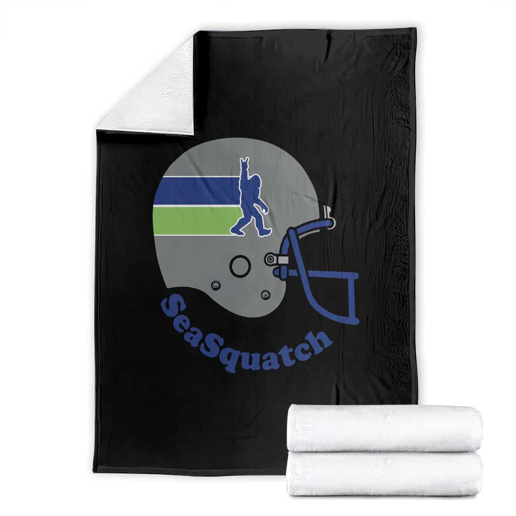 SeaSquatch Bigfoot Football Helmet Throw Blanket Seattle Sports Fan Pride TS12 Black Print Your Wear