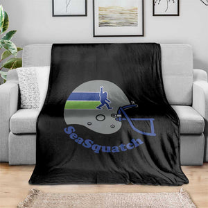 SeaSquatch Bigfoot Football Helmet Throw Blanket Seattle Sports Fan Pride