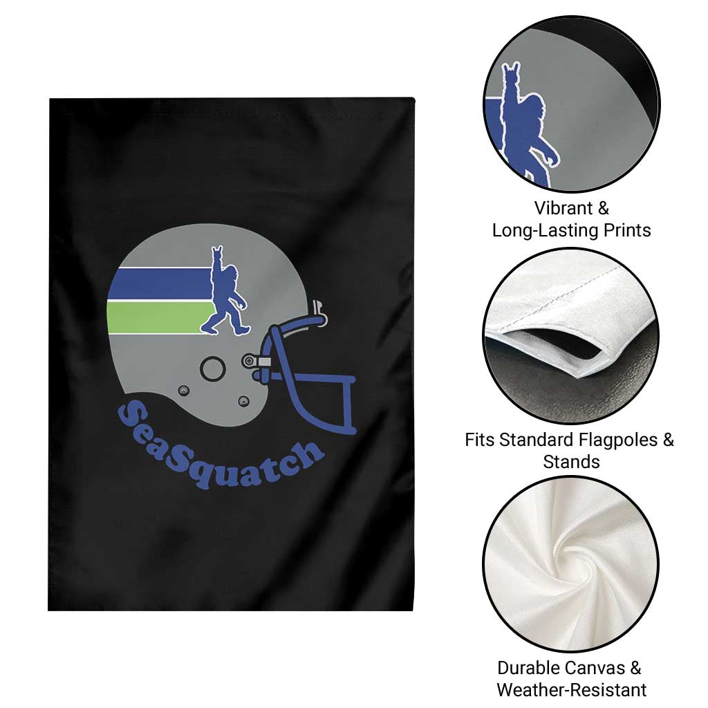 SeaSquatch Bigfoot Football Helmet Garden Flag Seattle Sports Fan Pride
